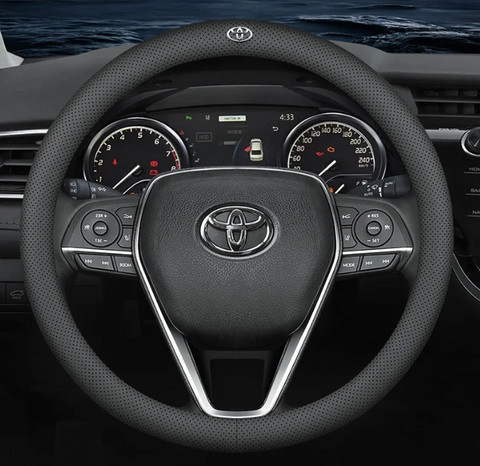 Чохол на кермо Deluxe із натуральної шкіри для автомобіля Toyota 00246 фото