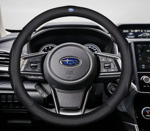 Чохол на кермо RocaCar із натуральної шкіри для автомобіля Subaru Чорний 00484 фото