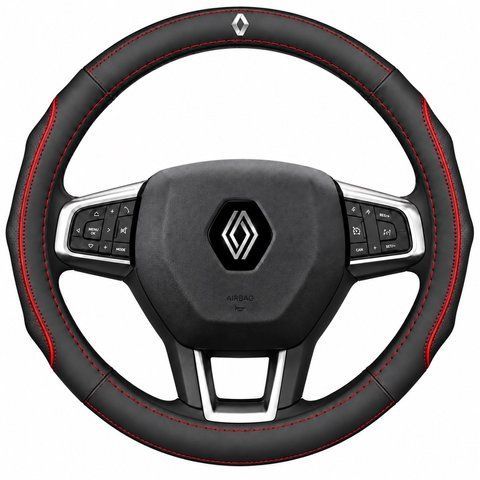 Шкіряний чохол накладка на кермо для автомобіля Renault A050 фото