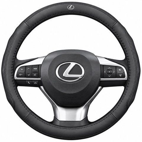 Шкіряний чохол накладка на кермо для автомобіля Lexus A04 фото