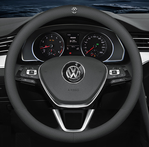 Чохол на кермо Deluxe із натуральної шкіри для автомобіля Volkswagen 0014 фото