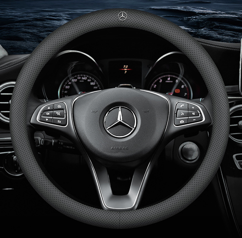 Чохол на кермо Deluxe із натуральної шкіри для автомобіля Mercedes 0017 фото
