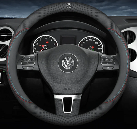 Чохол на кермо Nappa Lux із натуральної шкіри для автомобіля Volkswagen 00227 фото