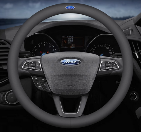 Чохол на кермо шкіряний ультратонкий однотонний для автомобіля Ford 66448 фото