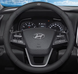Шкіряний чохол на кермо автомобіля Hyundai чорний 60043 фото 1