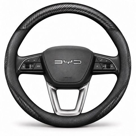 Ультратонкий чохол з натуральної шкіри та карбону на кермо автомобіля BYD NP30 фото