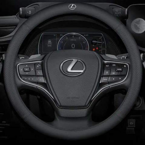 Чохол на кермо Lux Ultrathin із натуральної шкіри для автомобіля Lexus Чорний 1991678 фото