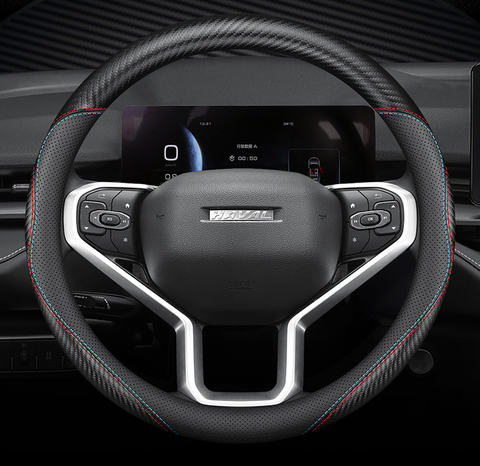 Чохол на кермо Nappa Carbon із натуральної шкіри для автомобіля Haval 004006 фото