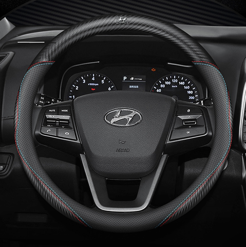 Чохол на кермо Nappa Carbon із натуральної шкіри для автомобіля Hyundai 004008 фото
