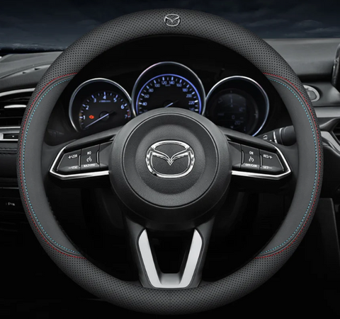 Чохол на кермо Nappa Lux із натуральної шкіри для автомобіля Mazda 00223 фото