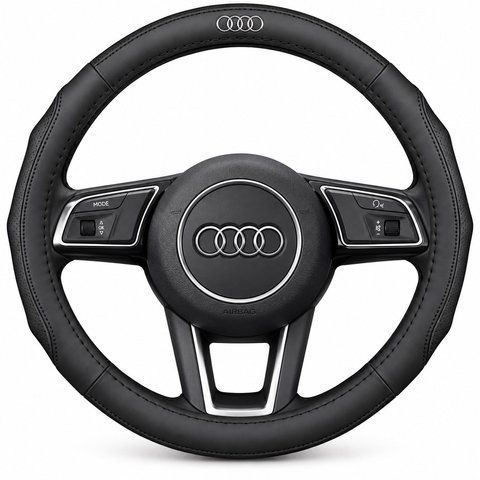 Шкіряний чохол накладка на кермо для автомобіля Audi A037 фото